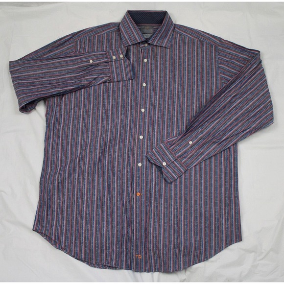 Thomas Dean Other - Thomas Dean Mens Long Sleeve‎ Button Front Flip Cuff Shirt Size XL
